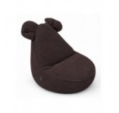 Pouf Enfant avec Oreilles de Souris | Velours côtelé | 68x68x50 cm | Marron Chocolat