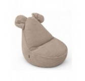 Pouf Enfant avec Oreilles de Souris | Velours côtelé | 68x68x50 cm | Caramel Chaud