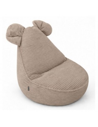 Pouf Enfant avec Oreilles de Souris | Velours côtelé | 68x68x50 cm | Caramel Chaud