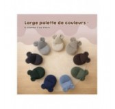 Pouf Enfant avec Oreilles de Souris | Velours côtelé | 68x68x50 cm | Caramel Chaud