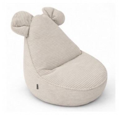 Pouf Enfant avec Oreilles de Souris | Velours côtelé | 68x68x50 cm | Crépuscule Sableux