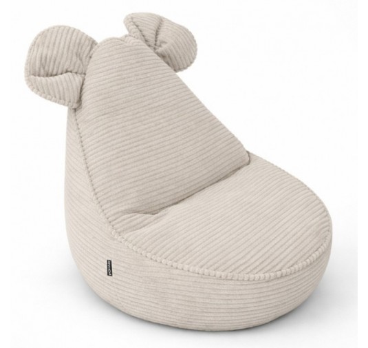 Pouf Enfant avec Oreilles de Souris | Velours côtelé | 68x68x50 cm | Crépuscule Sableux
