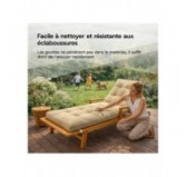 Coussin Bain de Soleil | Imperméable et Déperlant | 200x60x13 cm | Noir