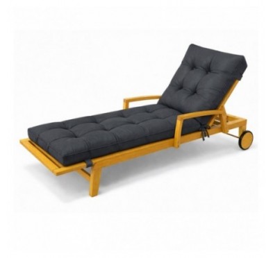 Coussin Bain de Soleil | Imperméable et Déperlant | 200x60x13 cm | Anthracite