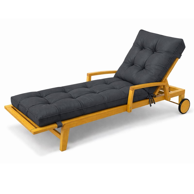 Coussin Bain de Soleil | Imperméable et Déperlant | 200x60x13 cm | Anthracite