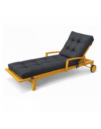 Coussin Bain de Soleil | Imperméable et Déperlant | 200x60x13 cm | Anthracite