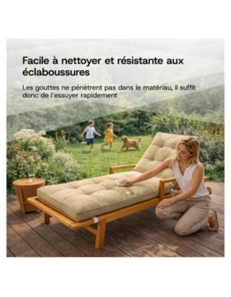 Coussin Bain de Soleil | Imperméable et Déperlant | 200x60x13 cm | Anthracite