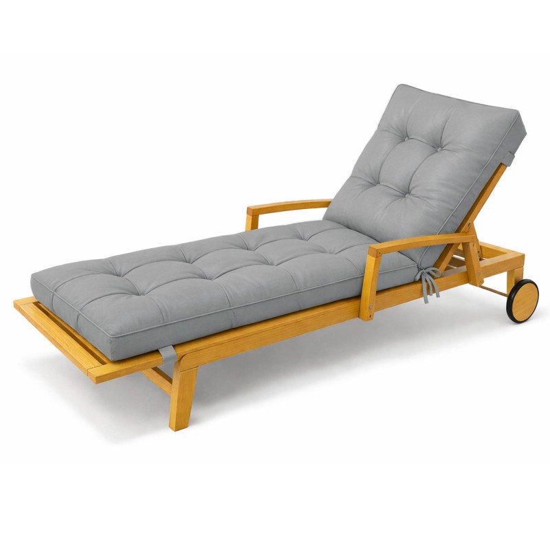 Coussin Bain de Soleil | Imperméable et Déperlant | 200x60x13 cm | Gris