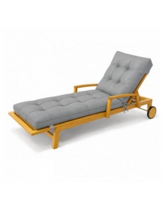 Coussin Bain de Soleil | Imperméable et Déperlant | 200x60x13 cm | Gris