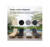 Coussin Bain de Soleil | Imperméable et Déperlant | 200x60x13 cm | Gris