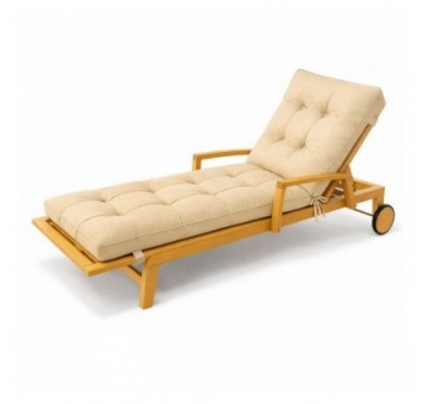 Coussin Bain de Soleil | Imperméable et Déperlant | 200x60x13 cm | Beige