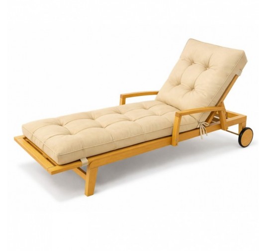 Coussin Bain de Soleil | Imperméable et Déperlant | 200x60x13 cm | Beige
