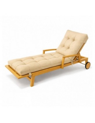 Coussin Bain de Soleil | Imperméable et Déperlant | 200x60x13 cm | Beige