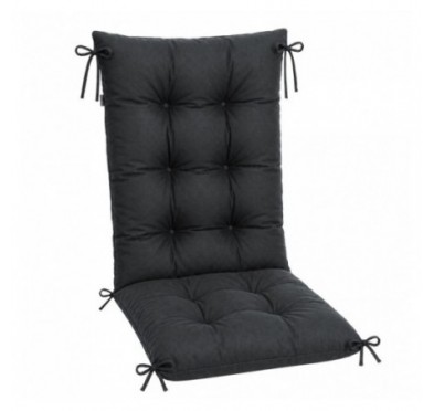 Coussin Chaise Jardin Dossier Haut | Imperméable | 120x50x10 cm | Anthracite