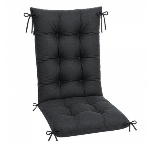 Coussin Chaise Jardin Dossier Haut | Imperméable | 120x50x10 cm | Anthracite