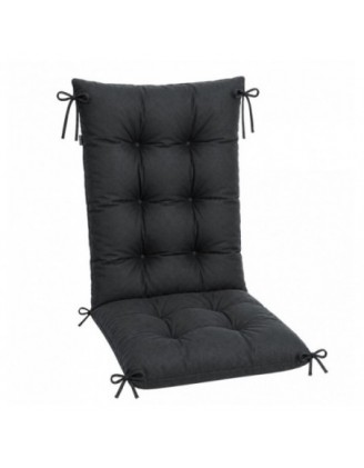 Coussin Chaise Jardin Dossier Haut | Imperméable | 120x50x10 cm | Anthracite