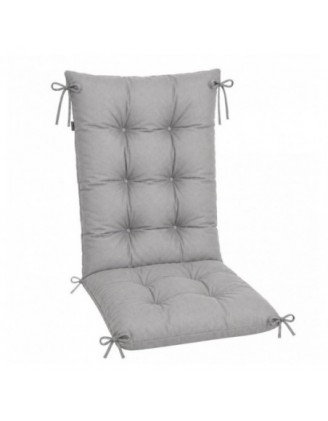 Coussin Chaise Jardin Dossier Haut | Imperméable | 120x50x10 cm | Gris