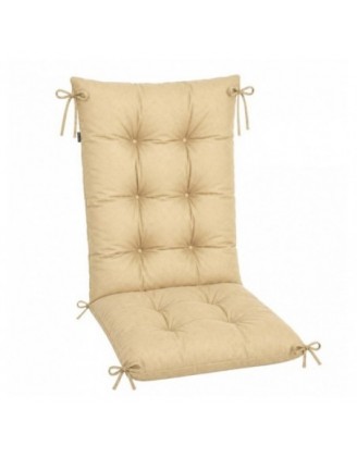 Coussin Chaise Jardin Dossier Haut | Imperméable | 120x50x10 cm | Beige