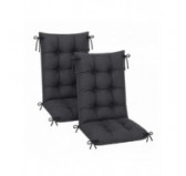 Set de 2 Coussins Chaise Jardin Dossier Haut | Imperméables | 120x50x10 cm | Anthracite Set de 2 Coussins Chaise Jardin Dossier Haut | Imperméables | 120x50x10 cm | Anthracite