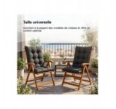 Set de 2 Coussins Chaise Jardin Dossier Haut | Imperméables | 120x50x10 cm | Anthracite Set de 2 Coussins Chaise Jardin Dossier Haut | Imperméables | 120x50x10 cm | Anthracite
