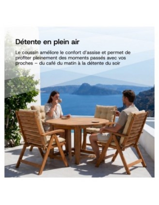 Set de 2 Coussins Chaise Jardin Dossier Haut | Imperméables | 120x50x10 cm | Anthracite