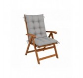 Set de 2 Coussins Chaise Jardin Dossier Haut | Imperméables | 120x50x10 cm | Gris Set de 2 Coussins Chaise Jardin Dossier Haut | Imperméables | 120x50x10 cm | Gris
