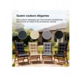 Set de 4 Coussins Chaise Jardin Dossier Haut | Imperméables | 120x50x10 cm | Noir