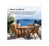Set de 4 Coussins Chaise Jardin Dossier Haut | Imperméables | 120x50x10 cm | Noir