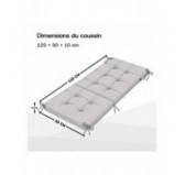 Set de 4 Coussins Chaise Jardin Dossier Haut | Imperméables | 120x50x10 cm | Anthracite Set de 4 Coussins Chaise Jardin Dossier Haut | Imperméables | 120x50x10 cm | Anthracite