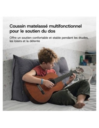 Coussin Dossier Canapé et Lit | Coussin de Lecture | 70x50x20 cm | Gris