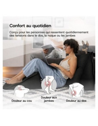 Coussin Dossier Canapé et Lit | Coussin de Lecture | 70x50x20 cm | Noir