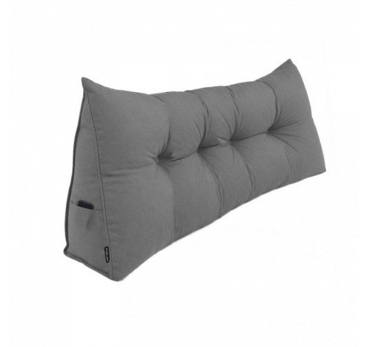 Coussin Dossier Canapé et Lit | Coussin de Lecture | 200x50x20 cm | Gris