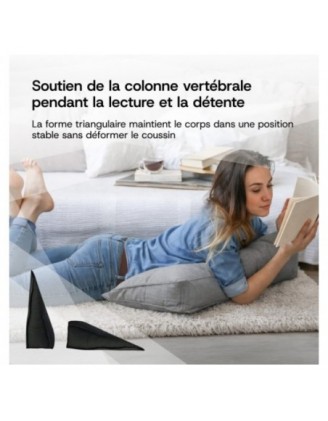 Coussin Dossier Canapé et Lit | Coussin de Lecture | 200x50x20 cm | Beige