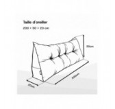 Coussin Dossier Canapé et Lit | Coussin de Lecture | 200x50x20 cm | Beige Coussin Dossier Canapé et Lit | Coussin de Lecture | 200x50x20 cm | Beige