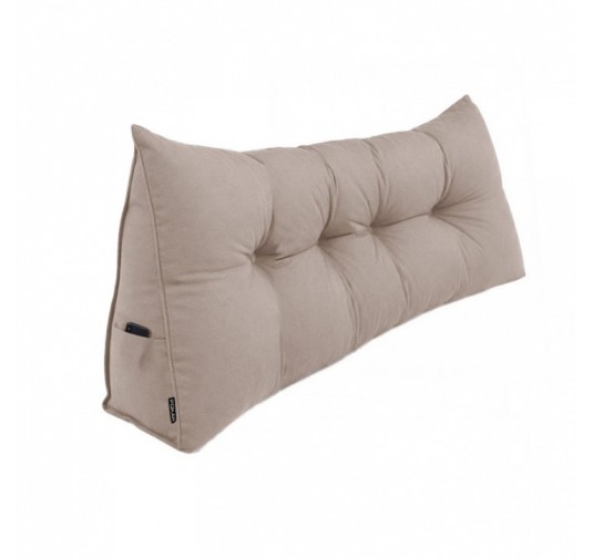 Coussin Dossier Canapé et Lit | Coussin de Lecture | 180x50x20 cm | Beige