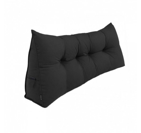 Coussin Dossier Canapé et Lit | Coussin de Lecture | 180x50x20 cm | Noir