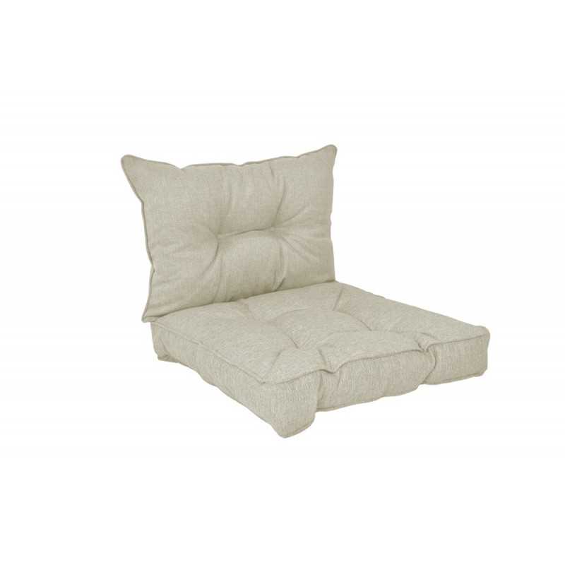 Set de 2 Coussins de Chaise de Jardin Beige 50x50 + 50x40