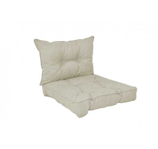 Set de 2 Coussins de Chaise de Jardin Beige 50x50 + 50x40