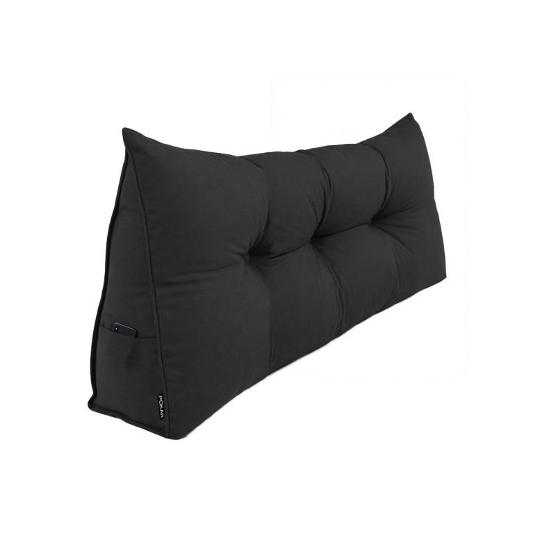 Coussin Dossier Canapé et Lit | Coussin de Lecture | 160x50x20 cm | Noir Coussin Dossier Canapé et Lit | Coussin de Lecture | 160x50x20 cm | Noir