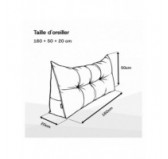 Coussin Dossier Canapé et Lit | Coussin de Lecture | 160x50x20 cm | Noir Coussin Dossier Canapé et Lit | Coussin de Lecture | 160x50x20 cm | Noir