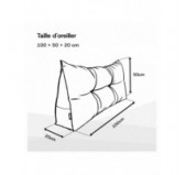 Coussin Dossier Canapé et Lit | Coussin de Lecture | 100x50x20 cm | Gris Coussin Dossier Canapé et Lit | Coussin de Lecture | 100x50x20 cm | Gris