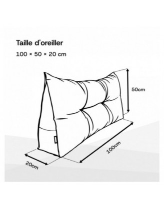 Coussin Dossier Canapé et Lit | Coussin de Lecture | 100x50x20 cm | Anthracite