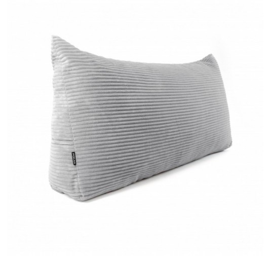 Coussin de Dossier en Velours Côtelé | Coussin de Lecture pour Lit et Canapé | 70x40x20 cm | Gris