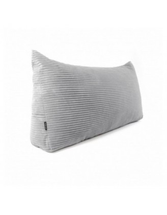 Coussin de Dossier en Velours Côtelé | Coussin de Lecture pour Lit et Canapé | 70x40x20 cm | Gris