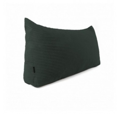 Coussin de Dossier en Velours Côtelé | Coussin de Lecture pour Lit et Canapé | 70x40x20 cm | Vert foncé