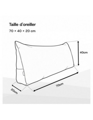 Coussin de Dossier en Velours Côtelé | Coussin de Lecture pour Lit et Canapé | 70x40x20 cm | Vert foncé