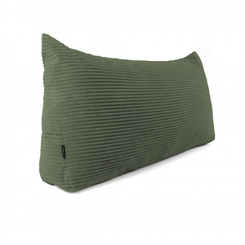 Coussin de Dossier en Velours Côtelé | Coussin de Lecture pour Lit et Canapé | 70x40x20 cm | Vert