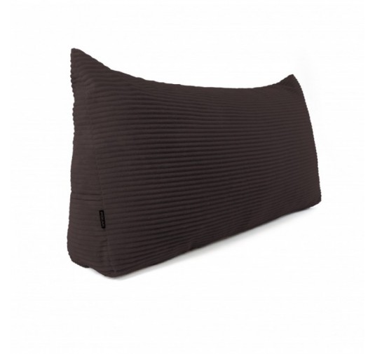 Coussin de Dossier en Velours Côtelé | Coussin de Lecture pour Lit et Canapé | 70x40x20 cm | Marron foncé