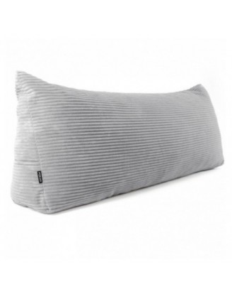 Coussin de Dossier en Velours Côtelé | Coussin de Lecture pour Lit et Canapé | 200x50x20 cm | Gris