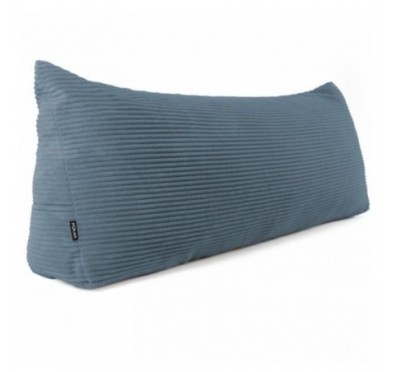 Coussin de Dossier en Velours Côtelé | Coussin de Lecture pour Lit et Canapé | 200x50x20 cm | Bleu